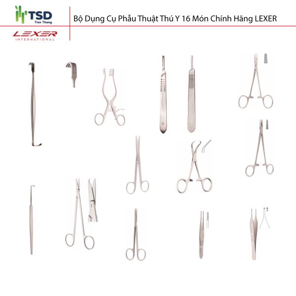 Bộ Dụng Cụ Phẫu Thuật Thú Y 16 Món Chính Hãng LEXER