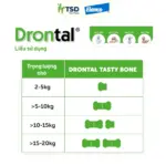 Drontal Dog Tasty Bone Elanco - viên tẩy giun sán cho chó hương thịt bò