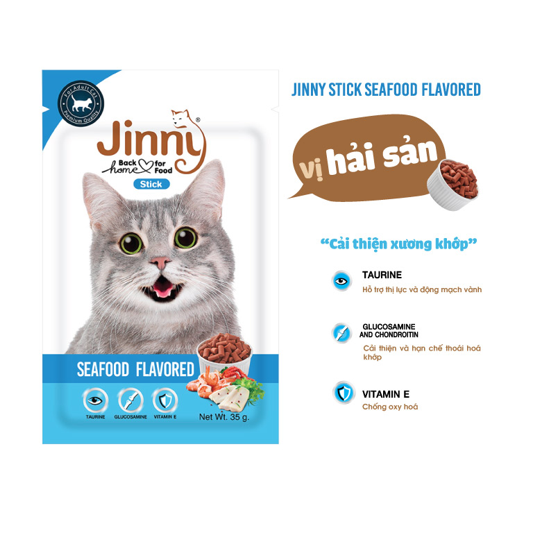 jinny stick snack cho mèo từ 3 tháng tuổi gồm 5 mùi kết hợp