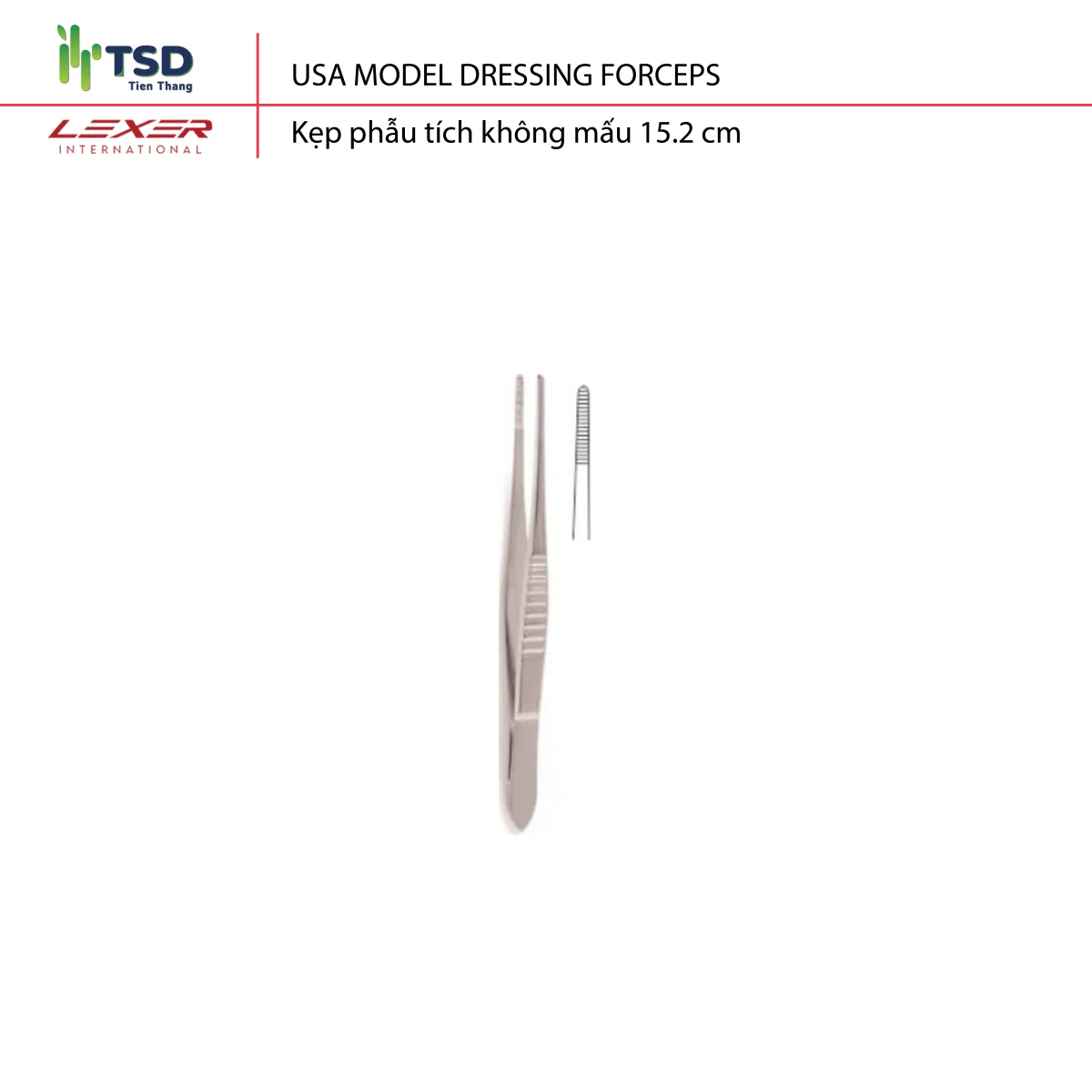 Kẹp phẫu tích không mấu USA Model – dùng thao tác vật liệu mềm
