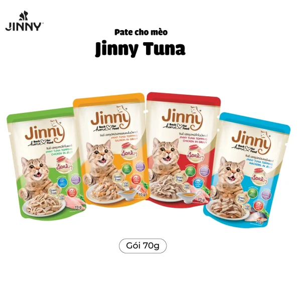 Thức ăn ướt Jinny Tuna – pate cho mèo nhập khẩu Thái Lan