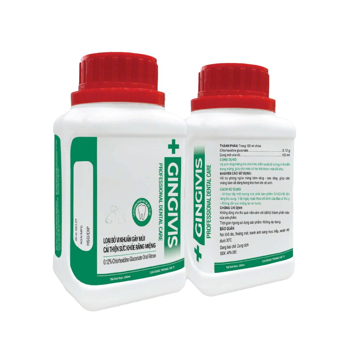 Gingivis – dung dịch vệ sinh răng miệng cho chó mèo 250ml