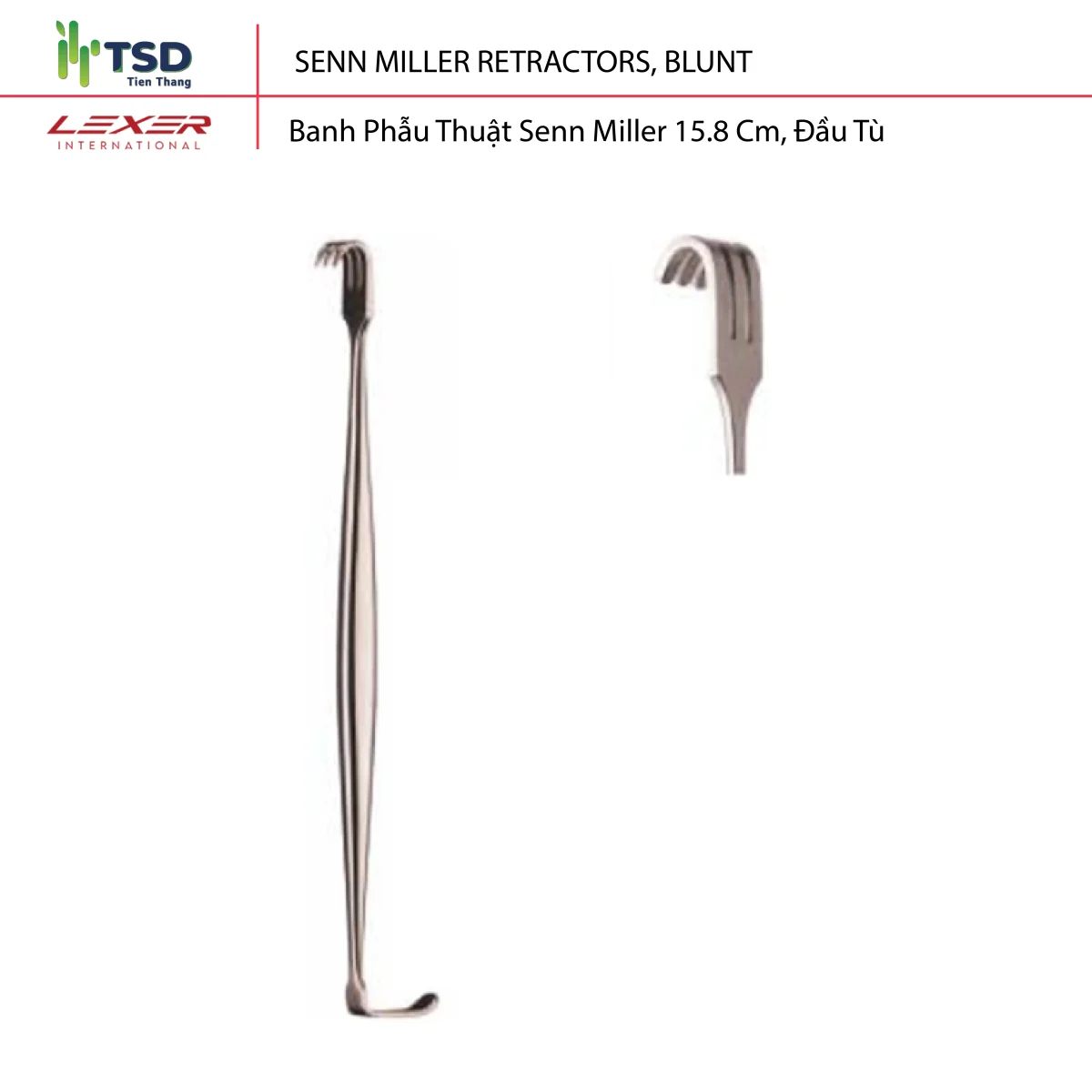 Banh phẫu thuật Senn Miller bằng thép không gỉ 15.8cm dùng cho thú y