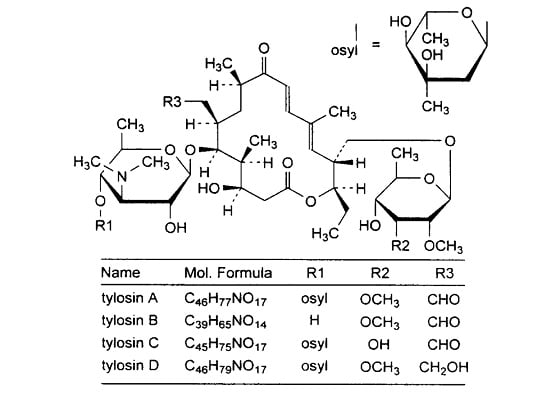 công thức cấu tạo của tylosin