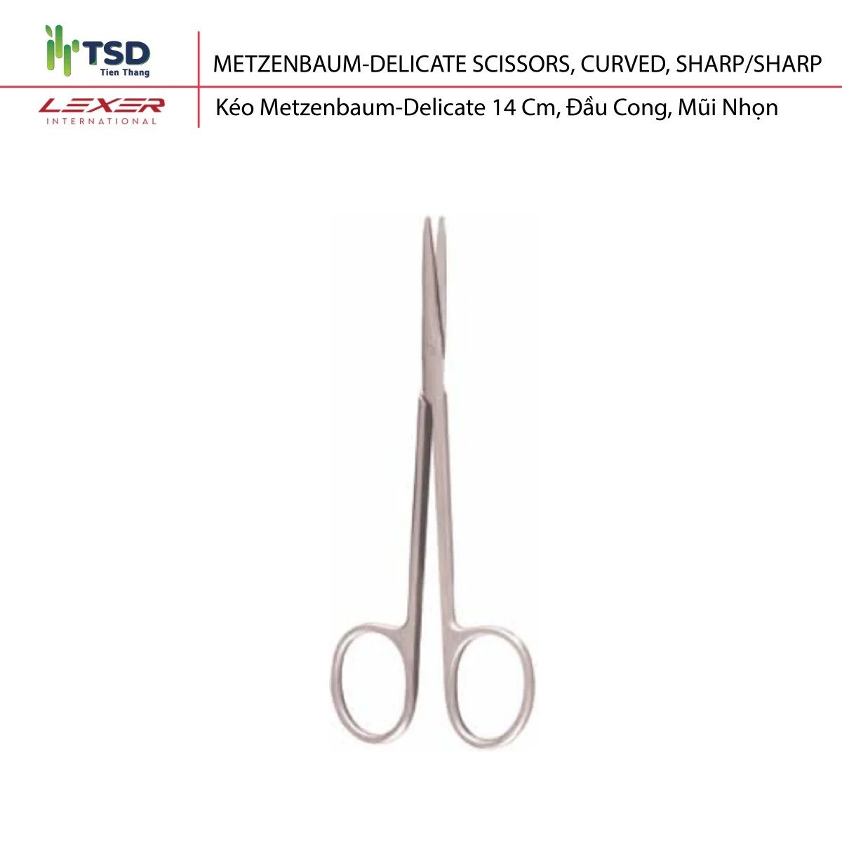 Kéo Metzenbaum-Delicate đầu cong mũi nhọn dùng cho mô mỏng