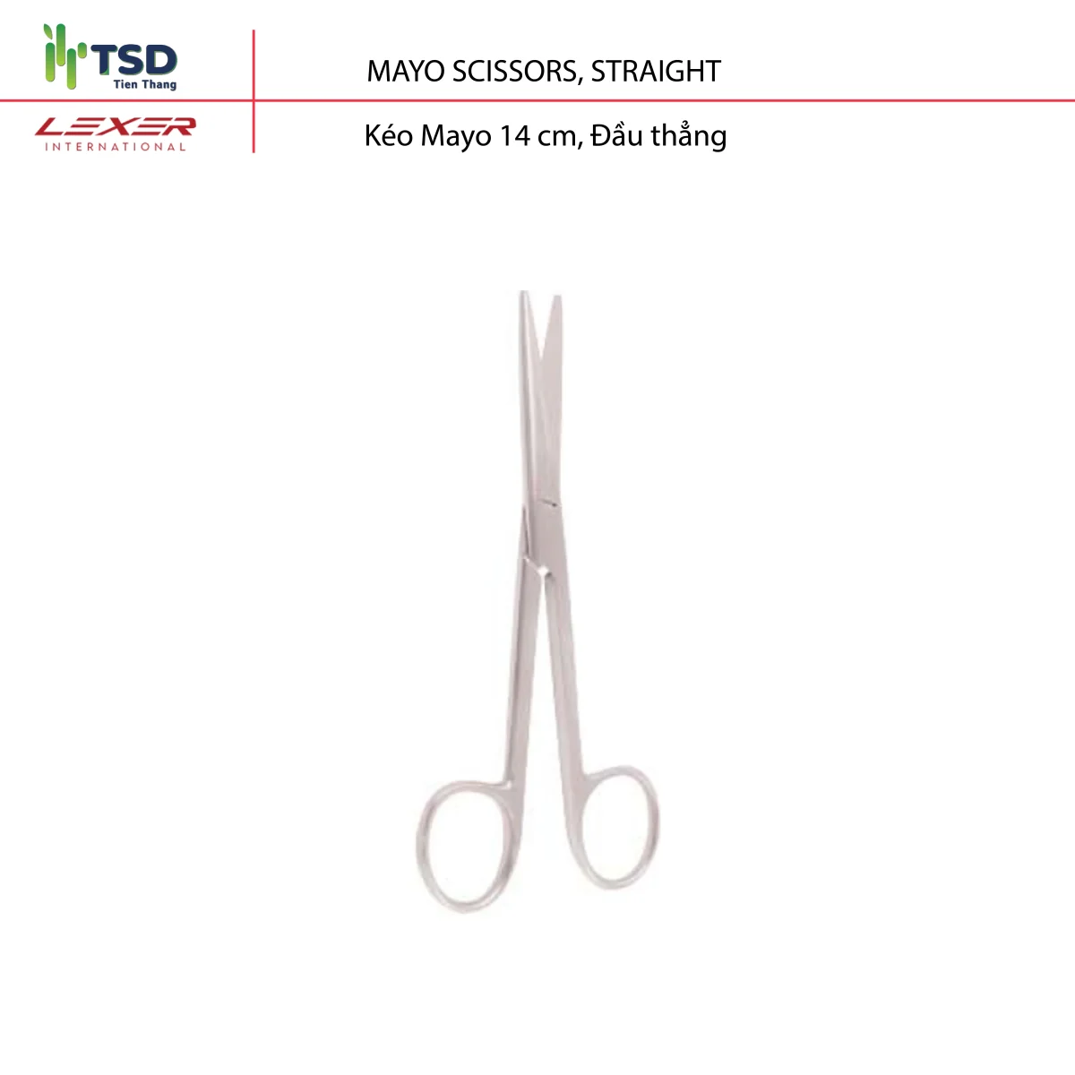 Kéo Mayo đầu thẳng 14cm chuyên cắt cơ, mô cứng trong thú y