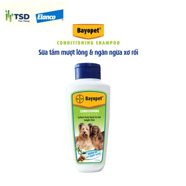 Sữa tắm Bayopet Conditioning Shampoo giúp mượt lông và ngừa xơ rối cho chó.