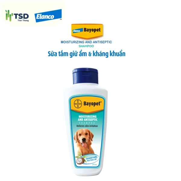 Sữa tắm Bayopet Moisturizing and Antiseptic Shampoo dưỡng ẩm và kháng khuẩn cho chó.