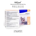 Viên nhai MilQuel – trị nội ngoại ký sinh trùng cho chó nhỏ, dùng sau 2 tuần tuổ